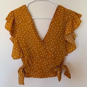 SHEIN Tops - SIZE SMALL MUSTARD AND POLKA DOT SHEIN BLOUSE SHEIN Tops - SIZE SMALL MUSTARD AND POLKA DOT SHEIN BLOUSE